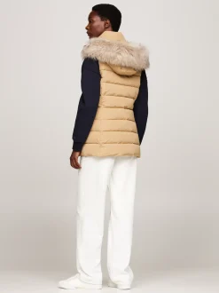 Kurtki & Płaszcze*Tommy Hilfiger Wodoodporna Kamizelka Puchowa Z Kapturem CLASSIC KHAKI