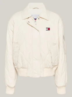 Kurtki & Płaszcze*Tommy Hilfiger Wodoodporna Pikowana Kurtka Bomber NEWSPRINT