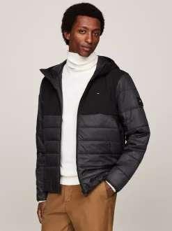 Kurtki & Płaszcze*Tommy Hilfiger Wodoodporna Termiczna Kurtka Z Kapturem BLACK