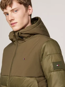 Kurtki & Płaszcze*Tommy Hilfiger Wodoodporna Termiczna Kurtka Z Kapturem ARMY GREEN