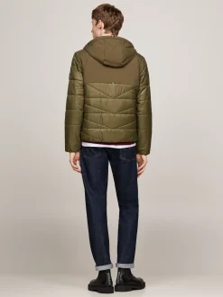 Kurtki & Płaszcze*Tommy Hilfiger Wodoodporna Termiczna Kurtka Z Kapturem ARMY GREEN