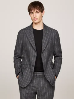 Garnitury I Kostiumy|Marynarki*Tommy Hilfiger Wąska Flanelowa Marynarka W Prążki GREY