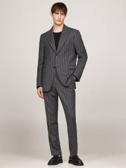 Garnitury I Kostiumy|Marynarki*Tommy Hilfiger Wąska Flanelowa Marynarka W Prążki GREY