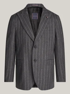 Garnitury I Kostiumy|Marynarki*Tommy Hilfiger Wąska Flanelowa Marynarka W Prążki GREY