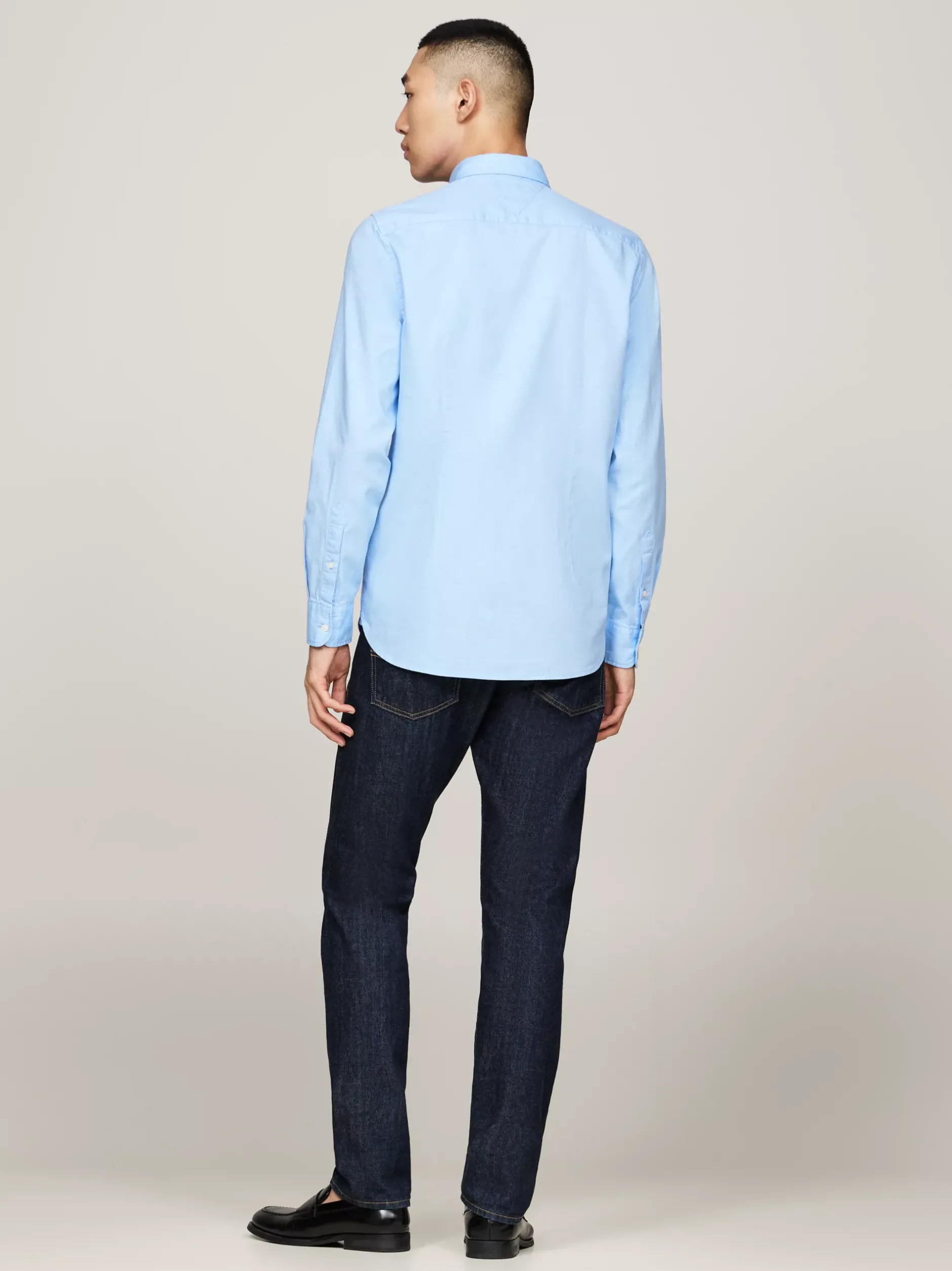 Koszule*Tommy Hilfiger Wąska Koszula TH Flex Z Tkaniny Dobby VESSEL BLUE