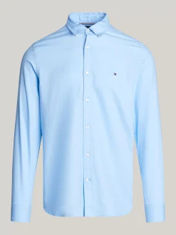 Koszule*Tommy Hilfiger Wąska Koszula TH Flex Z Tkaniny Dobby VESSEL BLUE