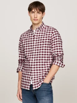 Koszule*Tommy Hilfiger Wąska Koszula W Kratę Z Bawełny Oxford DEEP INDIGO / MULTI