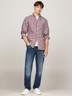 Koszule*Tommy Hilfiger Wąska Koszula W Kratę Z Bawełny Oxford DEEP INDIGO / MULTI