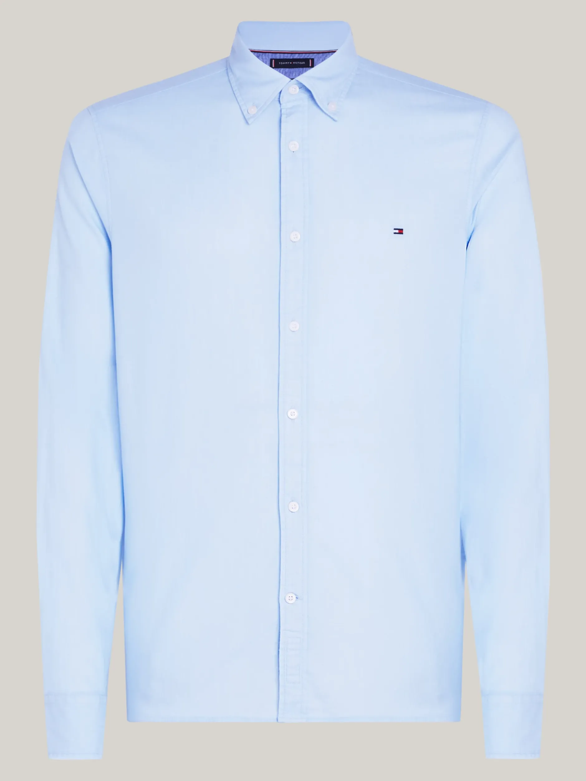 Koszule*Tommy Hilfiger Wąska Koszula Z Bawełny Dobby TH Flex VESSEL BLUE