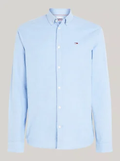 Koszule*Tommy Hilfiger Wąska Koszula Z Bawełny Typu Oxford PERFUME BLUE