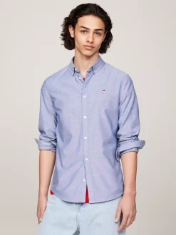 Koszule*Tommy Hilfiger Wąska Koszula Z Bawełny Typu Oxford TWILIGHT NAVY