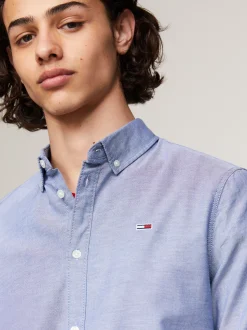 Koszule*Tommy Hilfiger Wąska Koszula Z Bawełny Typu Oxford TWILIGHT NAVY