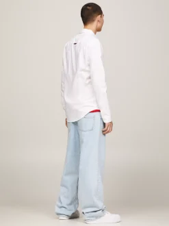 Koszule*Tommy Hilfiger Wąska Koszula Z Bawełny Typu Oxford WHITE
