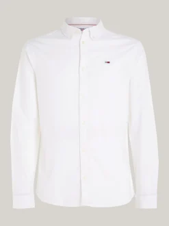 Koszule*Tommy Hilfiger Wąska Koszula Z Bawełny Typu Oxford WHITE