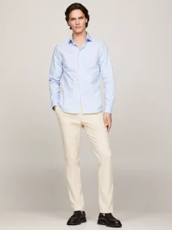 Koszule*Tommy Hilfiger Wąska Koszula Ze Wzorem W Paski VESSEL BLUE / OPTIC WHITE