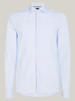 Koszule*Tommy Hilfiger Wąska Koszula Ze Wzorem W Paski VESSEL BLUE / OPTIC WHITE