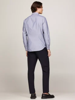 Koszule*Tommy Hilfiger Wąska Koszula Ze Wzorem W Paski DARK NAVY / OPTIC WHITE