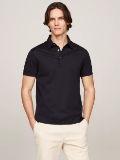 Koszulki Polo*Tommy Hilfiger Wąska Koszulka Polo O Wafelkowej Fakturze DESERT SKY