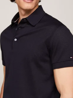 Koszulki Polo*Tommy Hilfiger Wąska Koszulka Polo O Wafelkowej Fakturze DESERT SKY
