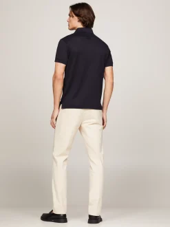 Koszulki Polo*Tommy Hilfiger Wąska Koszulka Polo O Wafelkowej Fakturze DESERT SKY