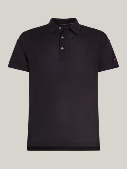 Koszulki Polo*Tommy Hilfiger Wąska Koszulka Polo O Wafelkowej Fakturze DESERT SKY