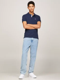 Koszulki Polo*Tommy Hilfiger Wąska Koszulka Polo Z Bawełny TWILIGHT NAVY