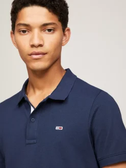 Koszulki Polo*Tommy Hilfiger Wąska Koszulka Polo Z Bawełny TWILIGHT NAVY