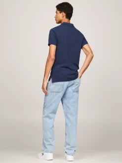 Koszulki Polo*Tommy Hilfiger Wąska Koszulka Polo Z Bawełny TWILIGHT NAVY