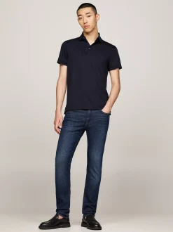 Koszulki Polo*Tommy Hilfiger Wąska Koszulka Polo Z Merceryzowanej Bawełny DESERT SKY