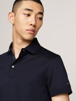 Koszulki Polo*Tommy Hilfiger Wąska Koszulka Polo Z Merceryzowanej Bawełny DESERT SKY