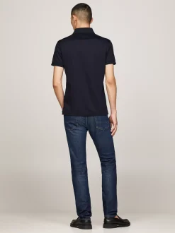 Koszulki Polo*Tommy Hilfiger Wąska Koszulka Polo Z Merceryzowanej Bawełny DESERT SKY