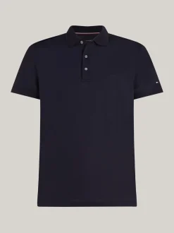 Koszulki Polo*Tommy Hilfiger Wąska Koszulka Polo Z Merceryzowanej Bawełny DESERT SKY