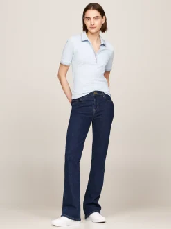 Koszulki Polo*Tommy Hilfiger Wąska Koszulka Polo Z Naszywaną Kieszenią BREEZY BLUE