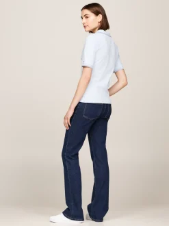 Koszulki Polo*Tommy Hilfiger Wąska Koszulka Polo Z Naszywaną Kieszenią BREEZY BLUE