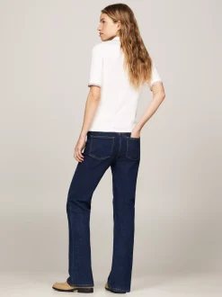 Koszulki Polo*Tommy Hilfiger Wąska Koszulka Polo Z Naszywaną Kieszenią ANCIENT WHITE