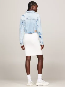 Kurtki & Płaszcze*Tommy Hilfiger Wąska Kurtka Jeansowa O Niewykończonym Dole DENIM LIGHT