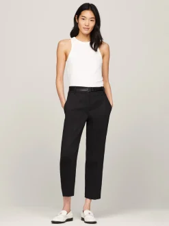 T-Shirty*Tommy Hilfiger Wąska Prążkowana Koszulka Na Ramiączkach ECRU