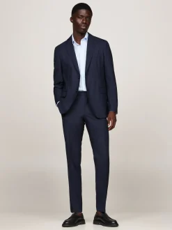 Garnitury I Kostiumy*Tommy Hilfiger Wąski Dwuczęściowy Garnitur Z Włoskiej Wełny BLUE