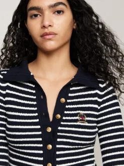 Swetry|Dzianina*Tommy Hilfiger Wąski Kardigan Polo Z Kaszmirem I Emblematem DESERT SKY