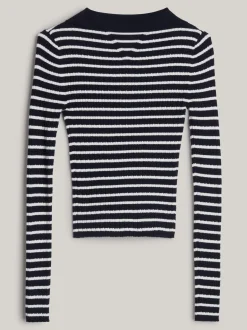 Swetry|Dzianina*Tommy Hilfiger Wąski Kardigan Polo Z Kaszmirem I Emblematem DESERT SKY