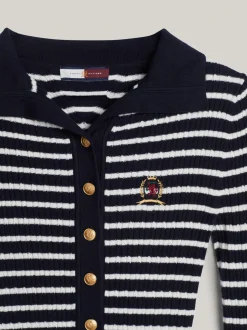 Swetry|Dzianina*Tommy Hilfiger Wąski Kardigan Polo Z Kaszmirem I Emblematem DESERT SKY