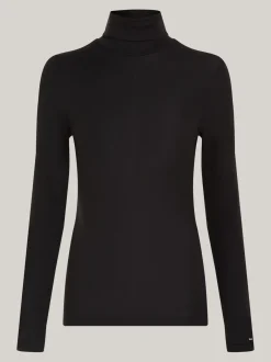 T-Shirty*Tommy Hilfiger Wąski Longsleeve Z Golfem BLACK