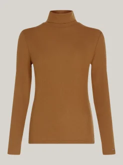T-Shirty*Tommy Hilfiger Wąski Longsleeve Z Golfem HIGHLAND KHAKI
