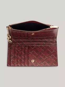 Portfele & Breloczki Do Kluczy*Tommy Hilfiger Wąski Składany Na Pół Portfel TH Monoplay ROUGE