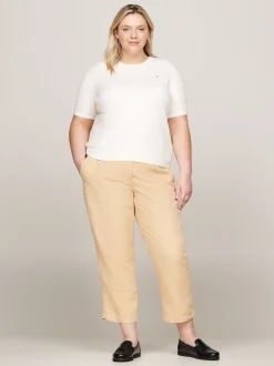 Swetry Z Okrągłym Dekoltem|Swetry*Tommy Hilfiger Wąski Sweter Z Kolekcji Curve IVORY PETAL
