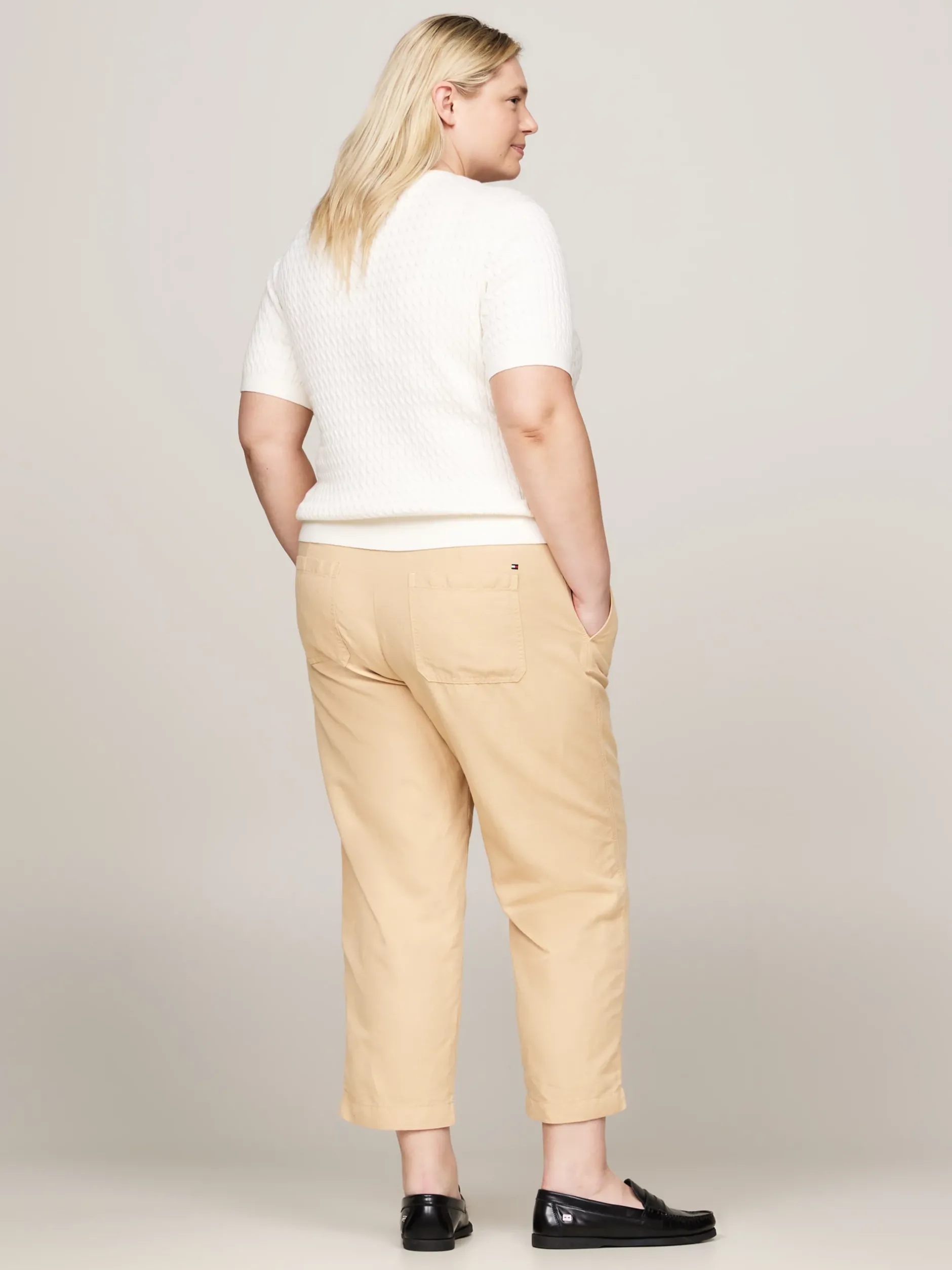 Swetry Z Okrągłym Dekoltem|Swetry*Tommy Hilfiger Wąski Sweter Z Kolekcji Curve IVORY PETAL