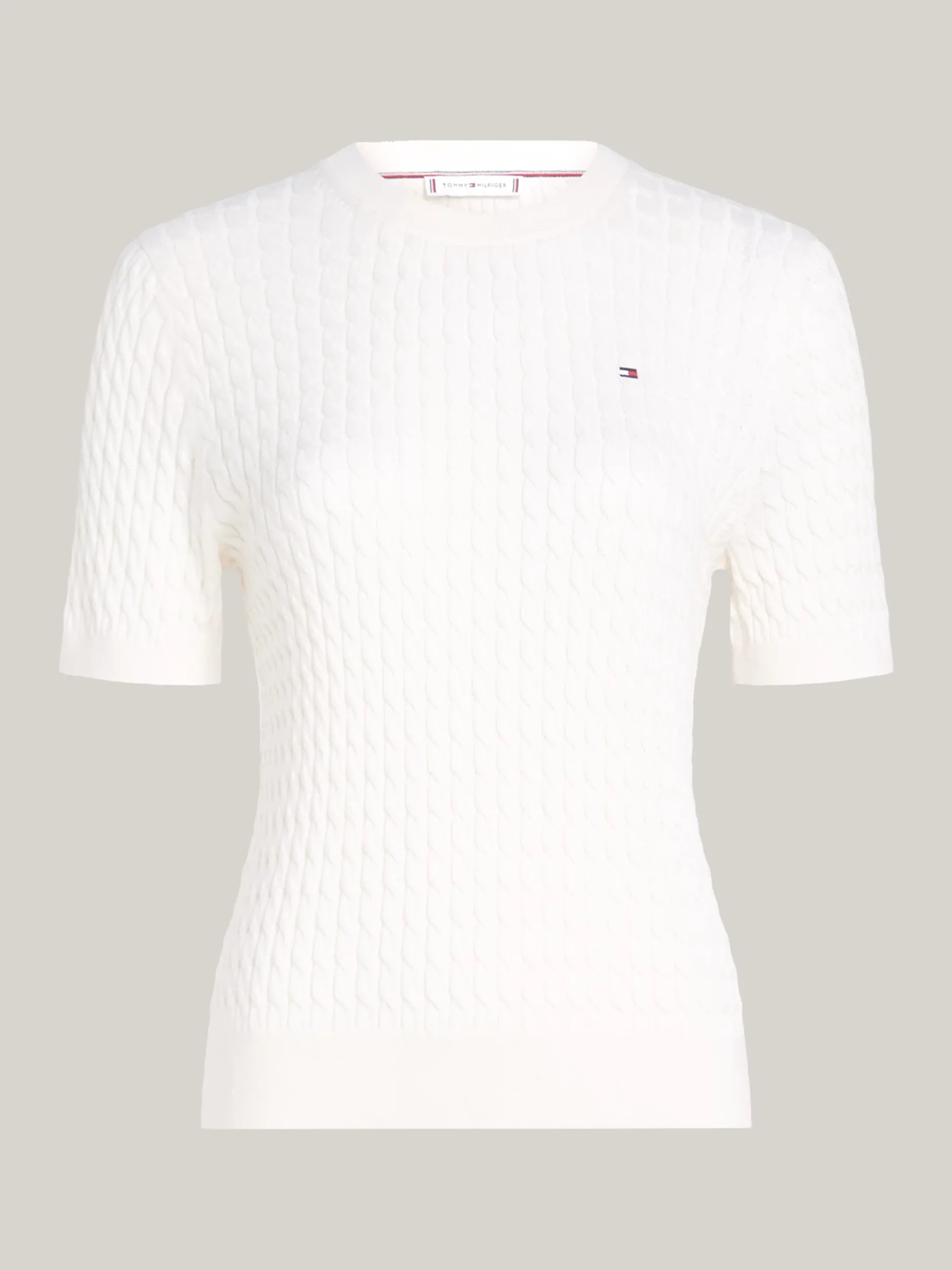 Swetry Z Okrągłym Dekoltem|Swetry*Tommy Hilfiger Wąski Sweter Z Kolekcji Curve IVORY PETAL