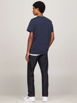 T-Shirty*Tommy Hilfiger Wąski T-shirt BLACK IRIS