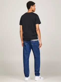 T-Shirty*Tommy Hilfiger Wąski T-shirt TOMMY BLACK