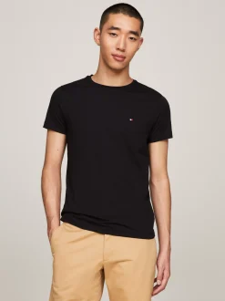T-Shirty*Tommy Hilfiger Wąski T-shirt TH Flex BLACK